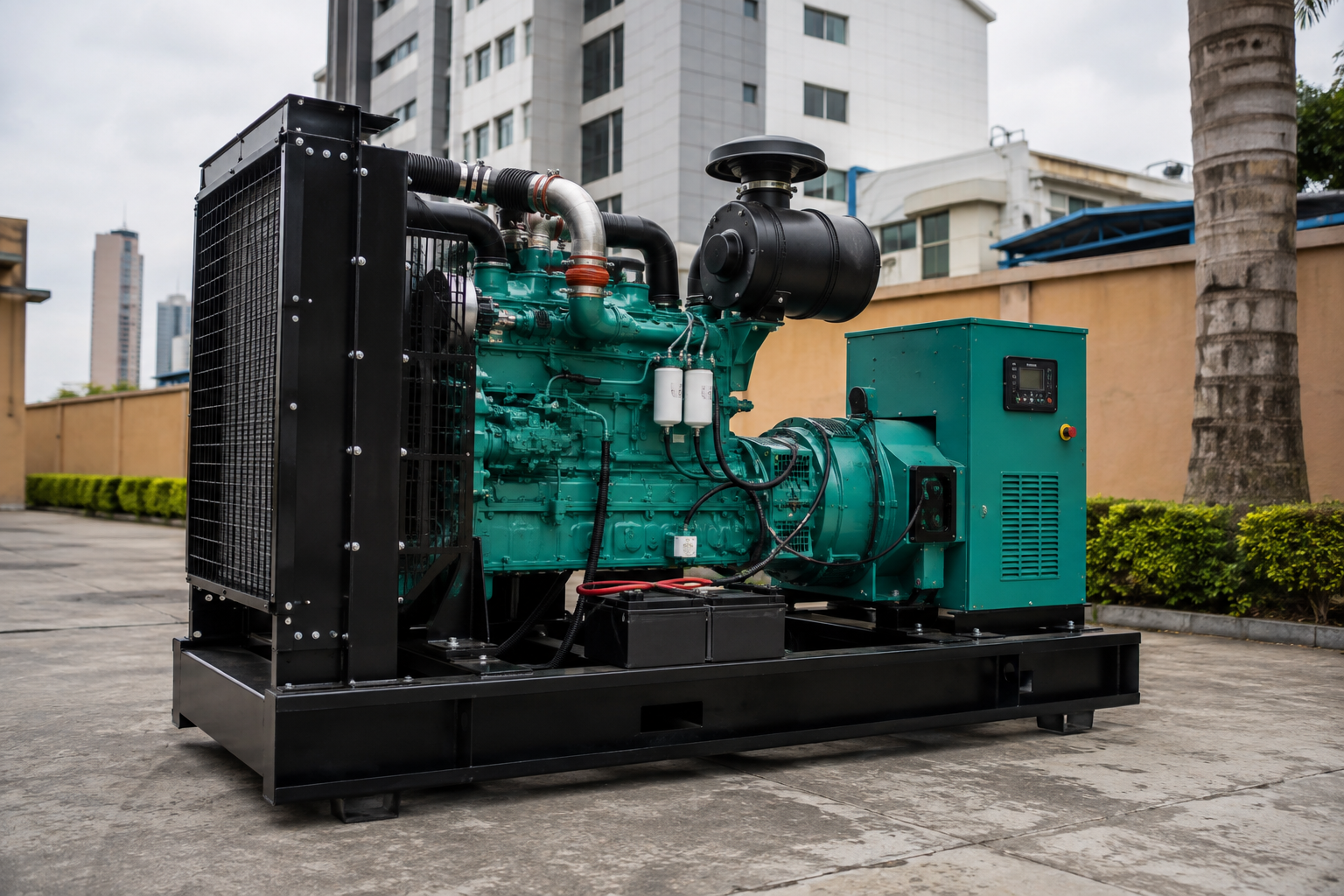 Groupe électrogène industriel illustrant le service de location à Kinshasa